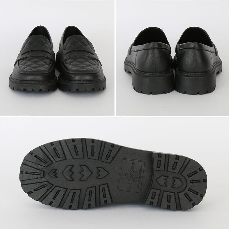 【爆買】軽量 レイン ローファー キルティングデザイン 完全防水 雨晴兼用 PVC素材 雨靴 レディース 通勤 通学 トラックソール tc-16111 |  | 05