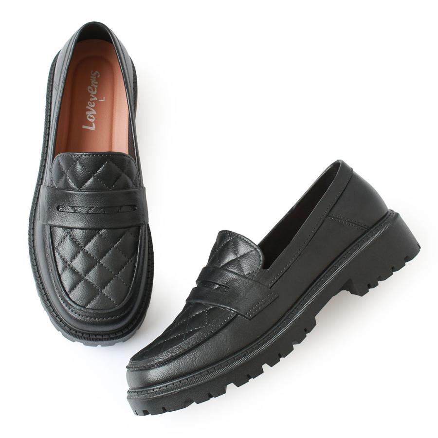 【爆買】軽量 レイン ローファー キルティングデザイン 完全防水 雨晴兼用 PVC素材 雨靴 レディース 通勤 通学 トラックソール tc-16111 |  | 08