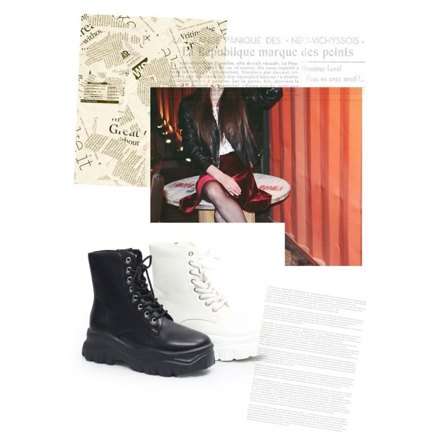 厚底 ボリュームソール レースアップ ショートブーツ レディース 編み上げ 黒 ゴスロリ コンバットブーツ Tw 718 Tw 718 Room9 通販 Yahoo ショッピング