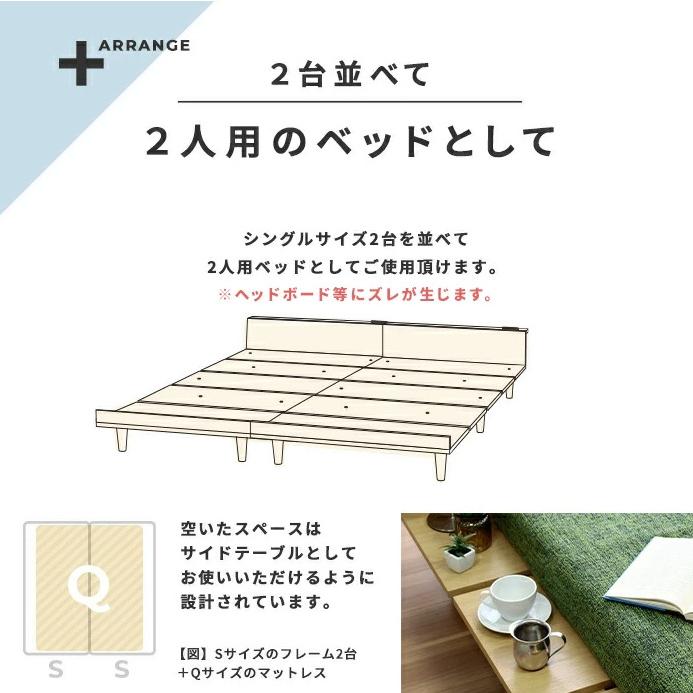 シングルベッド シングルベット ローベッド マットレス付き セット 北欧家具 シングルベッド ジェリー1-ART(高級ピロートップポケットマット付