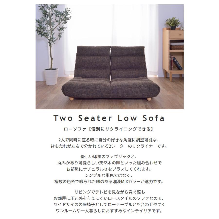 定形外発送送料無料商品 2シーターソファ 背もたれ リクライニング 2人