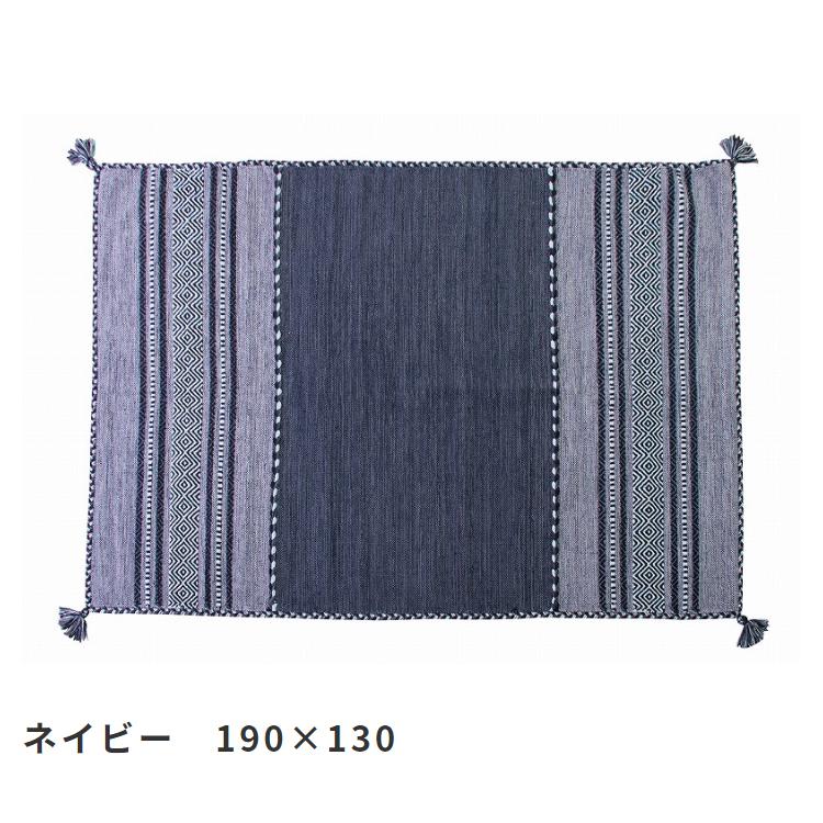 聖林公司　ラグマット + 玄関マット　インディゴストライプ ラグセット 聖林公司 ラグマット + 玄関マット インディゴストライプ ラグセット