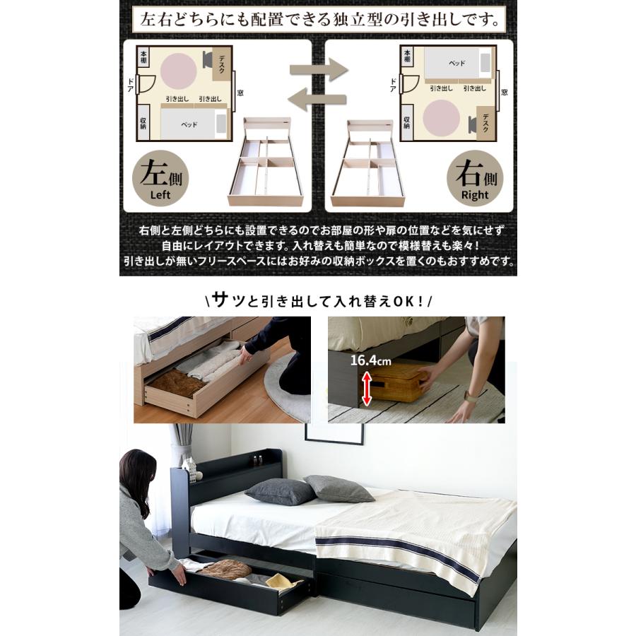 ベッド クイーンベッド マットレスセット 収納付きベッド 引き出し 