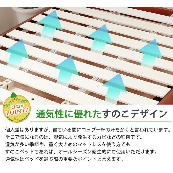 ベッド すのこ ベッドフレーム シングルベッド 薄型マットレスセット