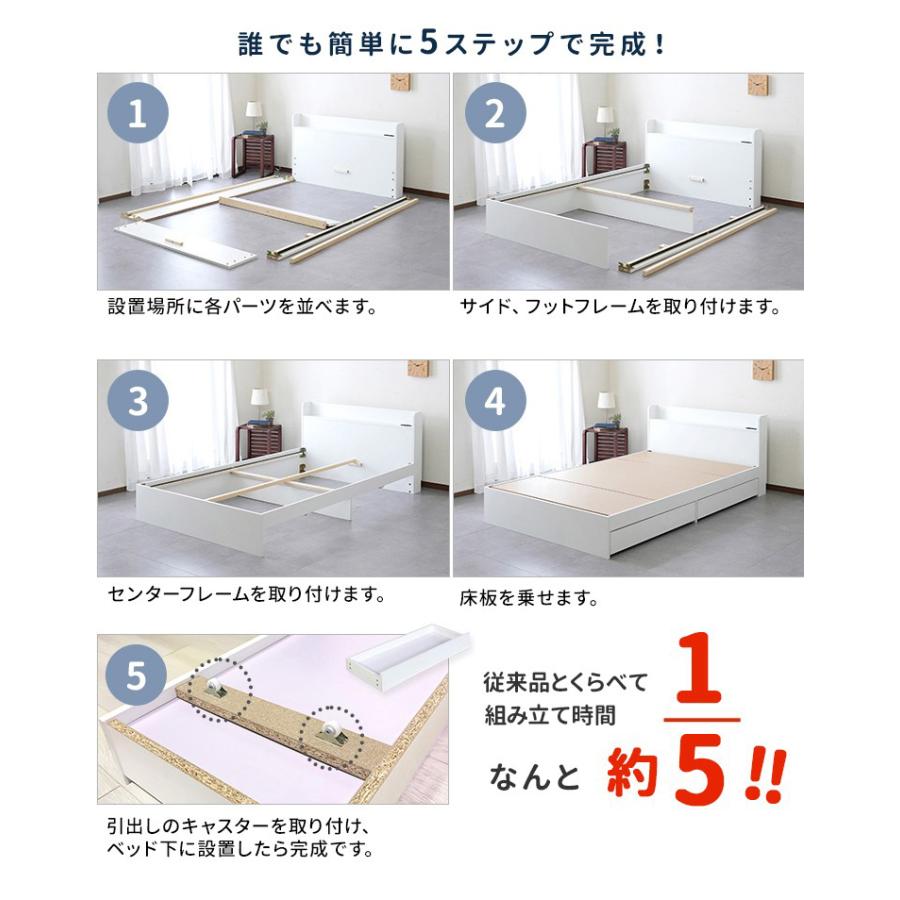 組立て設置サービス付き ベッド シングル ベッドフレーム 収納ベッド