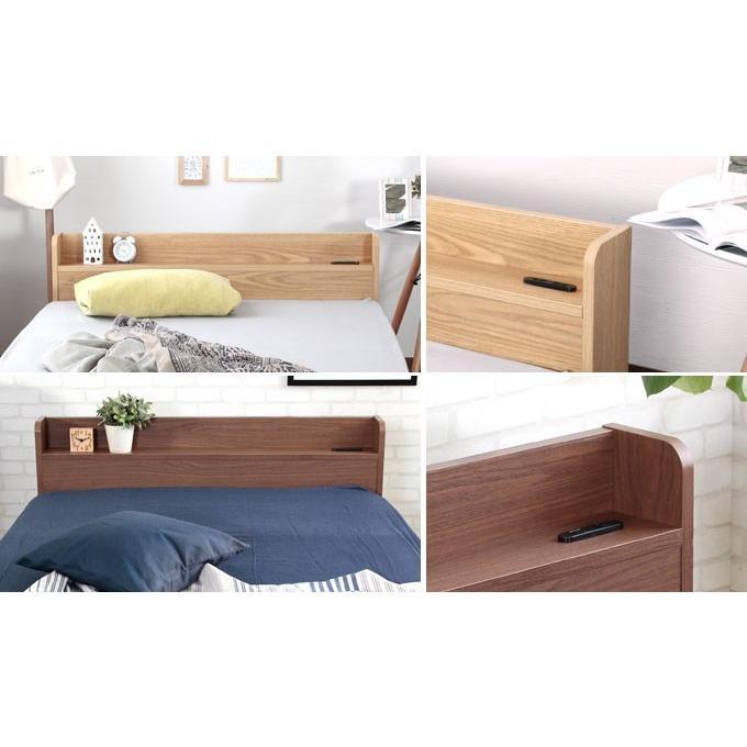 ベッド セミダブルベッド マットレスセット 収納付きベッド コンセント付き 木製 エミー マットレス付き
