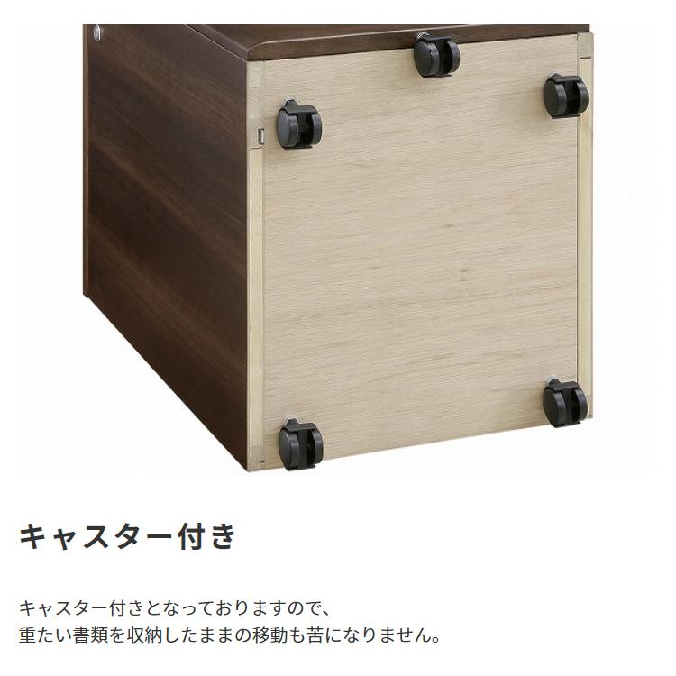 国産 デスク 仕切り板付き ペントレー 鍵 書斎  オフィス 会社 収納  シンプル 国産 テレワーク モダン ワゴン インサイドワゴン 国産 木製 3段ワゴン_7