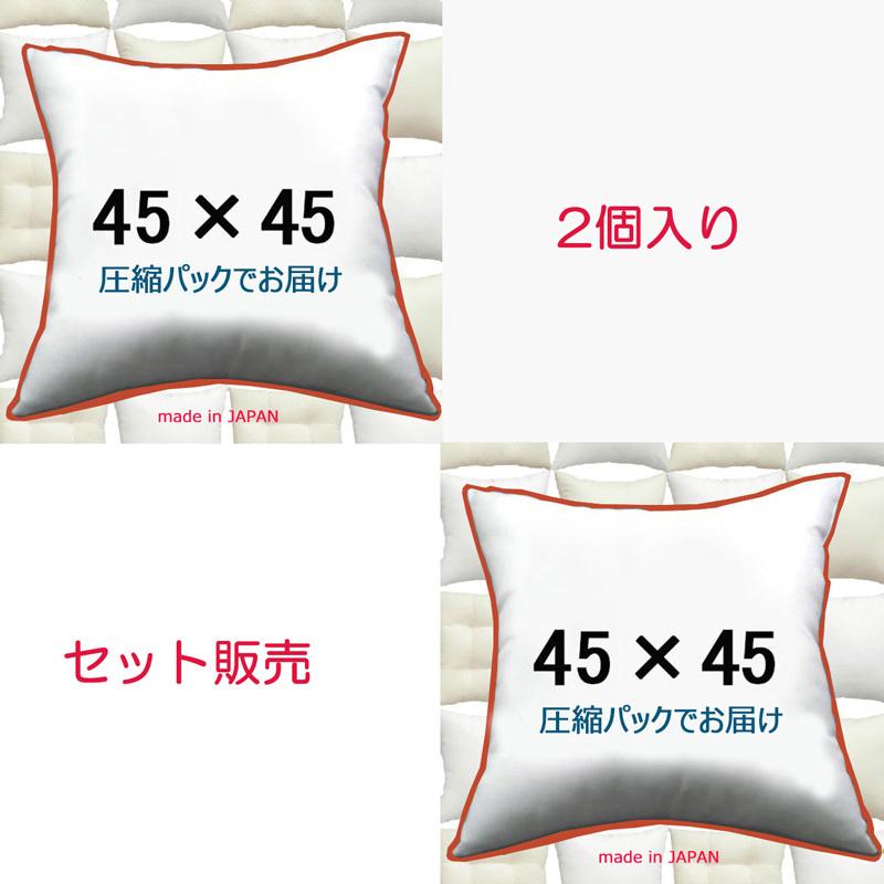 ヌードクッション クッション中身 背もたれクッション 45×45 ２個セット 日本製 爆買（Yahoo!・Room Style Yahoo!店）