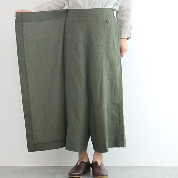 ワイドパンツ ガウチョ 変形 サルエル コットン リネン 30代 40代 50代