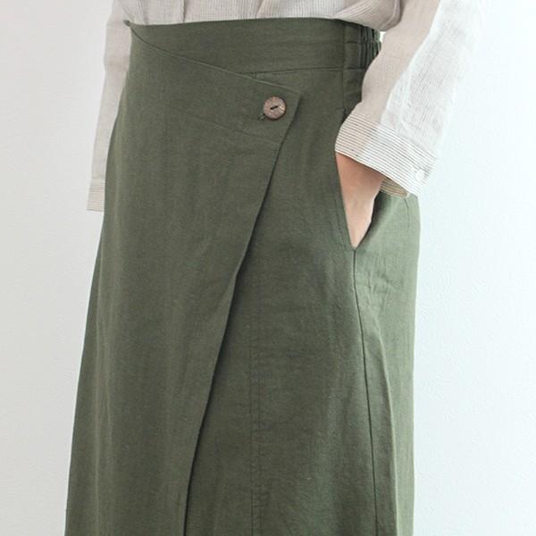 ワイドパンツ ガウチョ 変形 サルエル コットン リネン 30代 40代 50代