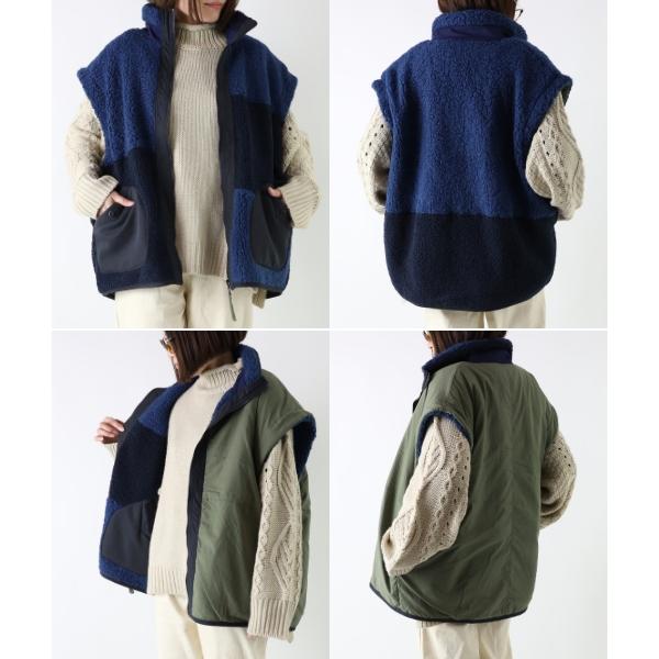 SALE GENTIL ジャンティ ベスト リバーシブル ボア ファー アウター