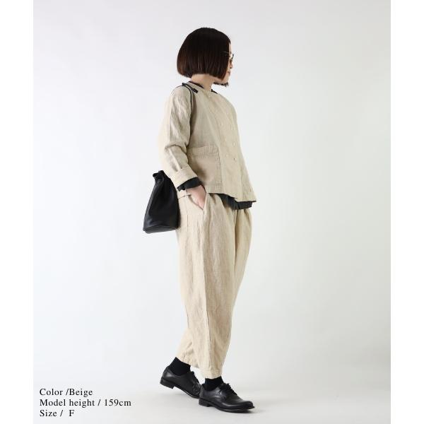 SO エスオー パンツ SB-1784 カーブパンツ ゆったり ウエストゴム 麻 綿 セットアップ レディース ナチュラル カジュアル 大人ナチュラル 無地 千鳥 春 夏 | SO(ファッション) | 03