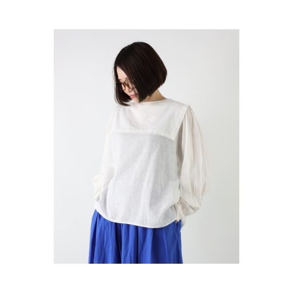 Sale! 3520円→20%OFF!】ブラウス セーラーカラー 長袖 綿 コットン 麻