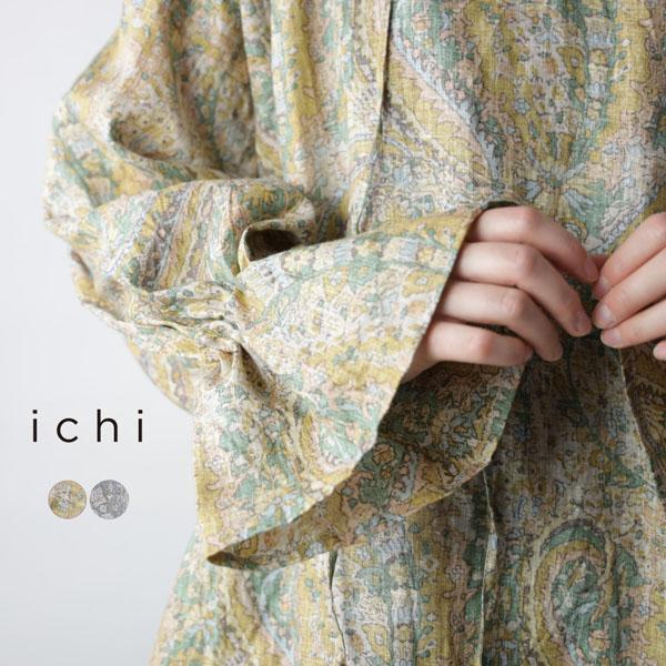 ICHI（イチ） ＼セール／ICHI プルオーバー 230116 ペイズリー 長袖 麻 