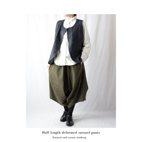 変形パンツ レディース サルエルパンツ ハーフ丈 変形 パンツ