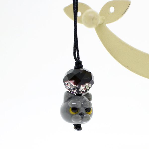 ストラップ 猫 とんぼ玉 マクラメ編み : インディーズ雑貨 room505