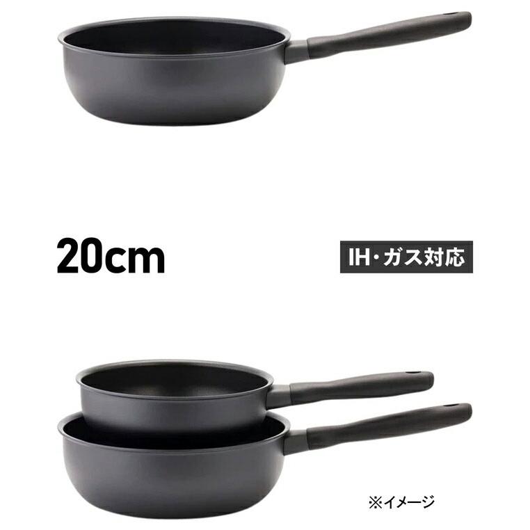 MEYER　マイヤージャパン　ミッドナイト　シェフズパン　20CM　焦げにくい　お手入れ簡単　IH対応｜roomania-l｜02