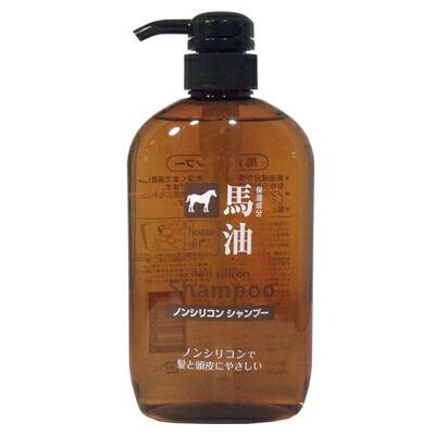 熊野油脂 馬油 ノンシリコンシャンプー 600mL ヘアケア 浸透保湿 弱
