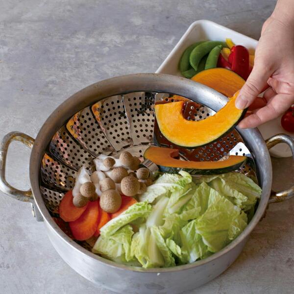 貝印 KAI KITCHEN ステンレス フリーサイズ蒸し器 18~24cm用 DH8069