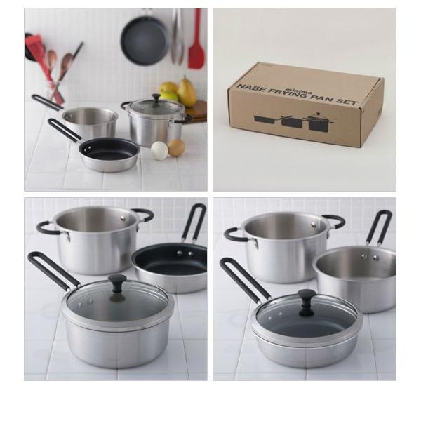 貝印 O.E.C. 脇雅世 ミニマ 鍋・フライパン3点セット(ガラス蓋付