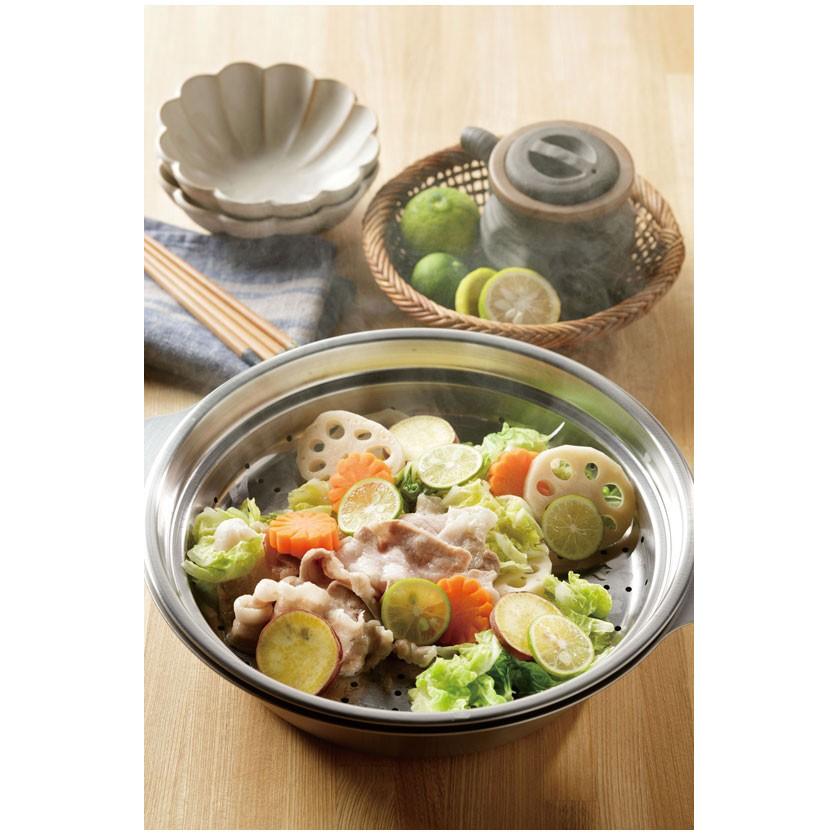 和平フレイズ 匠弥 IH対応ステンレス卓上鍋26cm（蒸し台付） TY-030