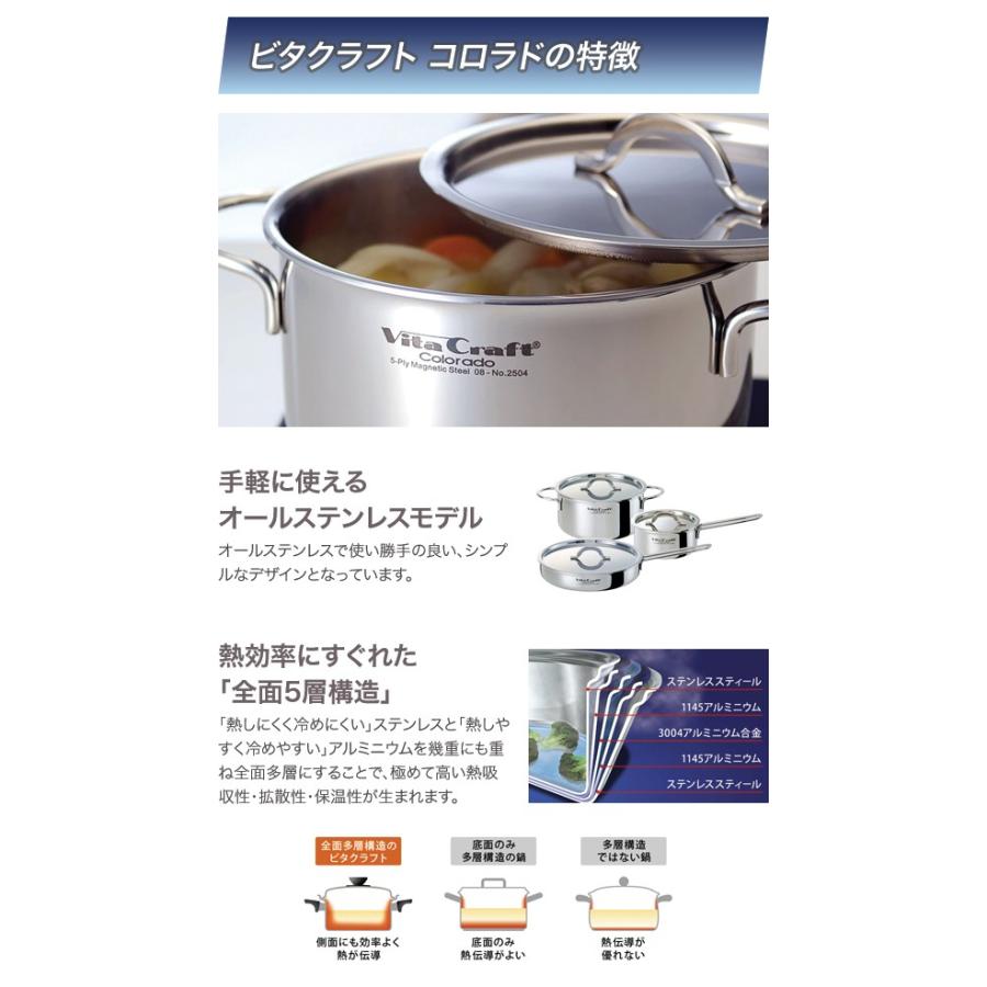 Vita Craft ビタクラフト コロラド 両手ナベ 22cm 2505 : グラスゴー
