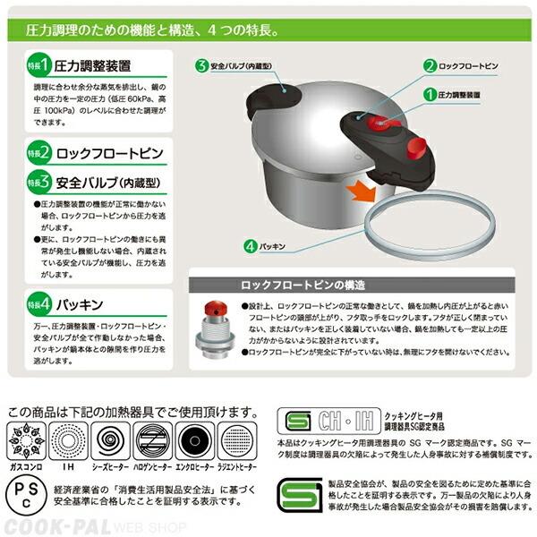 ヨシカワ 菰田欣也 3層両手圧力鍋5.0L KO0033 : グラスゴーセカンド 