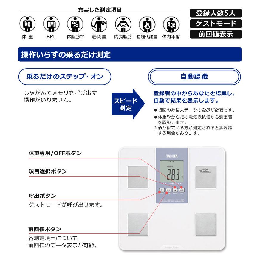 体組成計 インナースキャン 日本製 立ったままでも見やすい大型表示