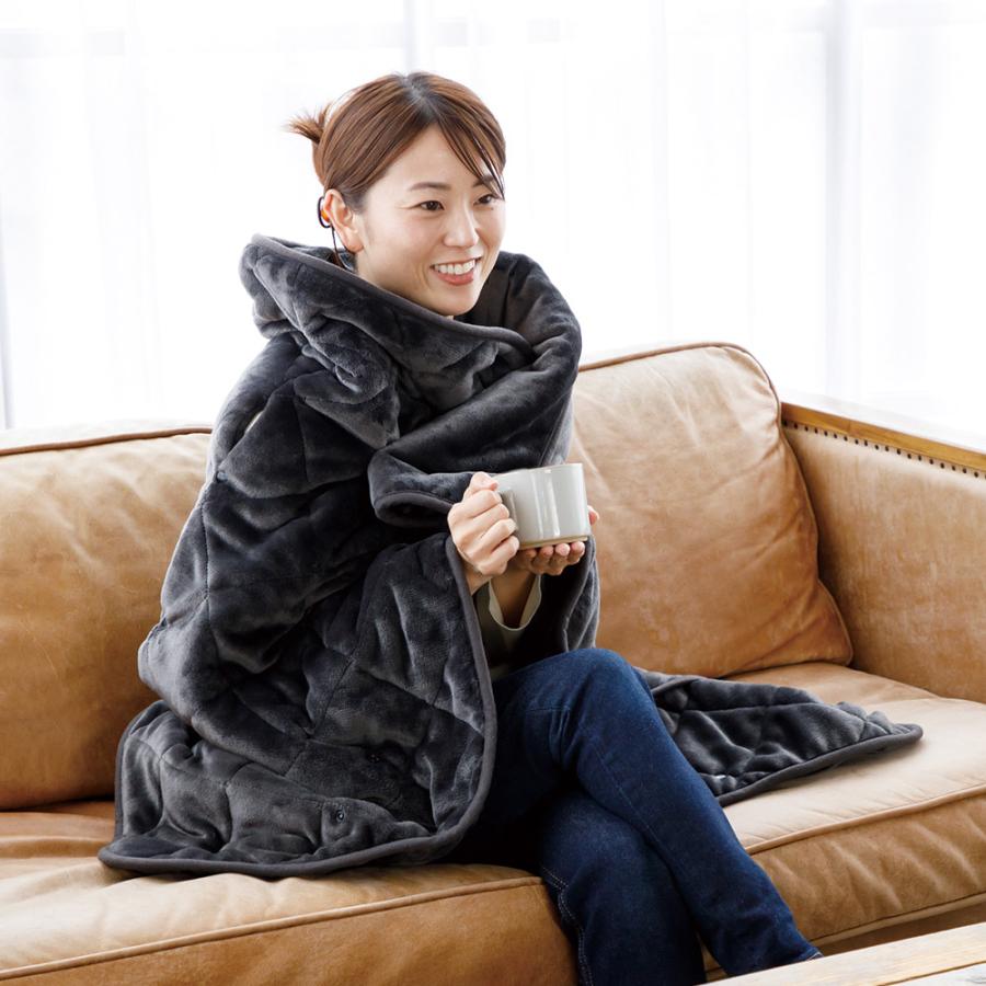 C:NET 電気ブランケット モコポカ 着る電気毛布 1台5役 電気