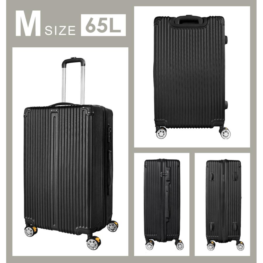 スーツケース Mサイズ 65L キャリーケース キャリーバッグ 軽量 TSAロック ストッパー付き Sunruck サンルック SR-DT065の画像