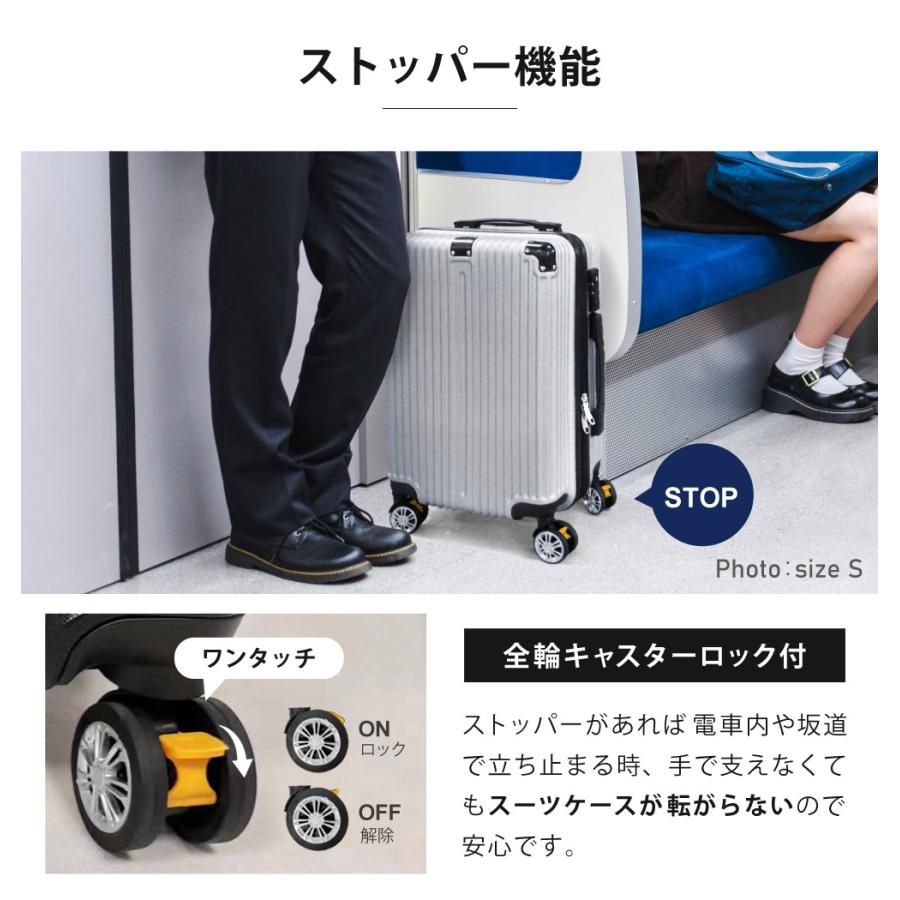 スーツケース Mサイズ 65L キャリーケース キャリーバッグ 軽量 TSAロック ストッパー付き Sunruck サンルック SR-DT065の画像