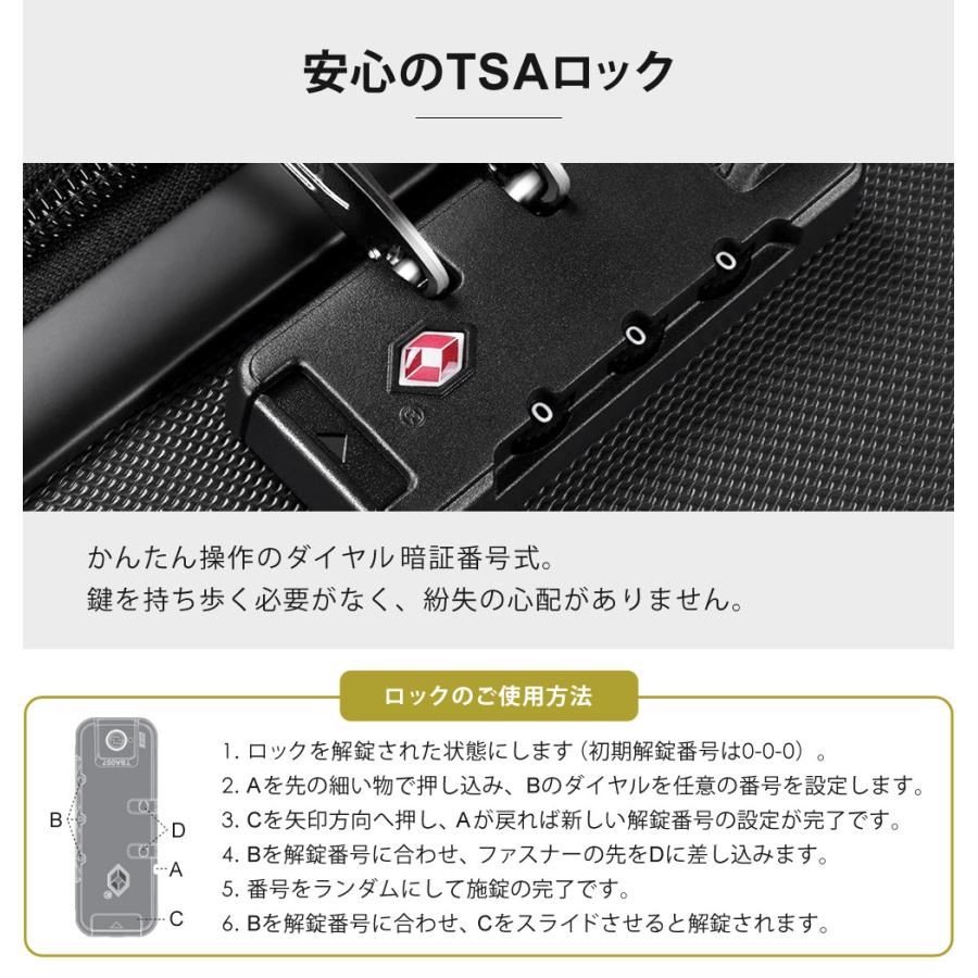 スーツケース Mサイズ 65L キャリーケース キャリーバッグ 軽量 TSAロック ストッパー付き Sunruck サンルック SR-DT065の画像