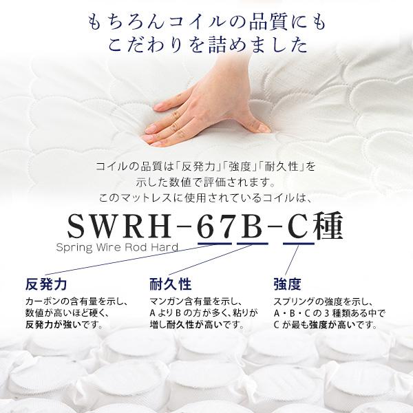 ポケットコイルマットレス セミダブル 120×195cm 厚さ16cm 特殊技術の