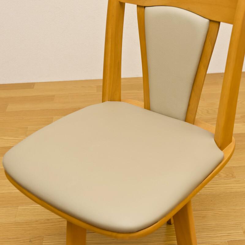 ダイニングチェア 2脚セット 2P ATOLL おしゃれ 北欧 家具調 モダン 木製 天然木 回転式  座面高41.5cmダークブラウン ライトブラウン PVC