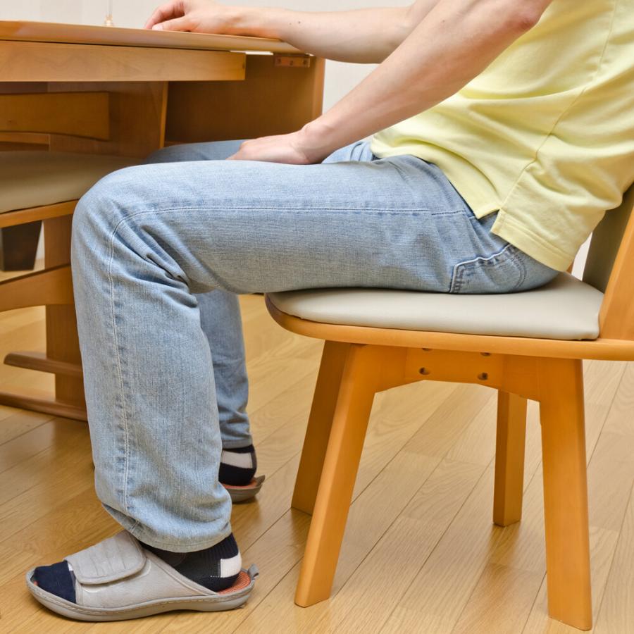 ダイニングチェア 2脚セット 2P ATOLL おしゃれ 北欧 家具調 モダン 木製 天然木 回転式  座面高41.5cmダークブラウン ライトブラウン PVC