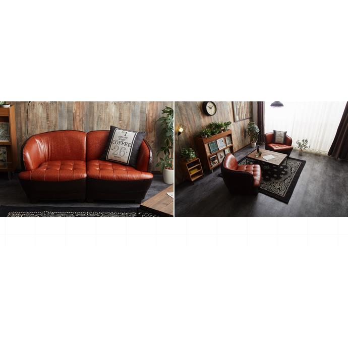 ソファー レザーソファ 2人掛け 2P おしゃれ ビンテージ Comet 分割 1