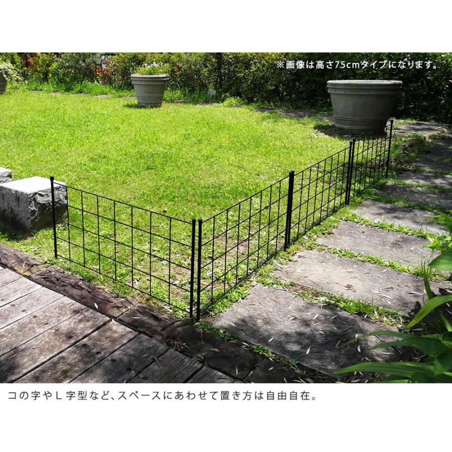 屋外　アイアンフェンス　柵　グレー　2セット　高さ144 アイアンフェンス ロータイプ 2set ガーデニング フェンス