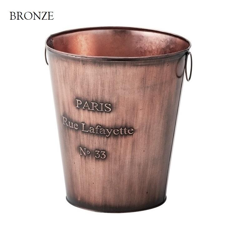アンティーク! 古家具・銅製.小物入れ.ゴミ箱! レトロ! 東谷 ブリキバケツ ゴミ箱 小物入れ プランター おしゃれ 北欧 パリ