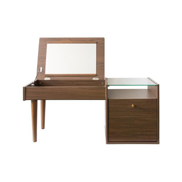 ガラストップ ローデスク ドレッサー ホワイト ブラウン ミラー付き ナチュラル パソコンテーブル シンプル 人気スポー新作 センター おしゃれ 北欧