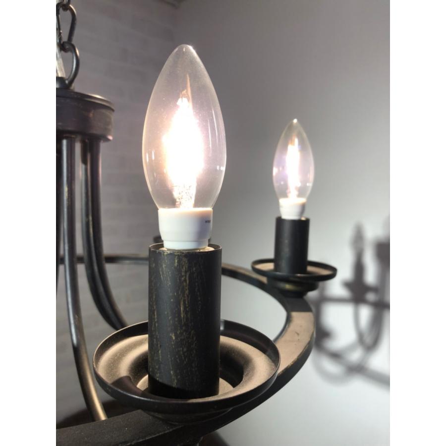 オーダー受付中 6灯サークル LED電球 シャンデリア 黒スチール 黒