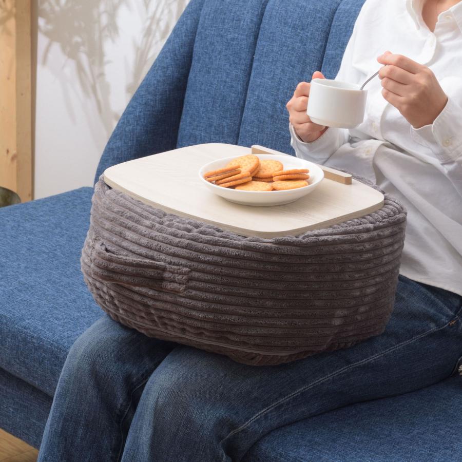 ビーズクッション クッションテーブル Sサイズ タブレットスタンド コンパクト へたりにくい コーデュロイ 人気 ギフト プレゼント gls91 RoomEssence 通販