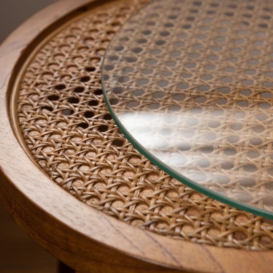 藤ラタン製◾️ナチュラル天然素材 ガラス天板 ラウンドテーブル / サイドテーブル 楽天市場】ラタンテーブル サイドテーブル ラタン 机 ガラス天板