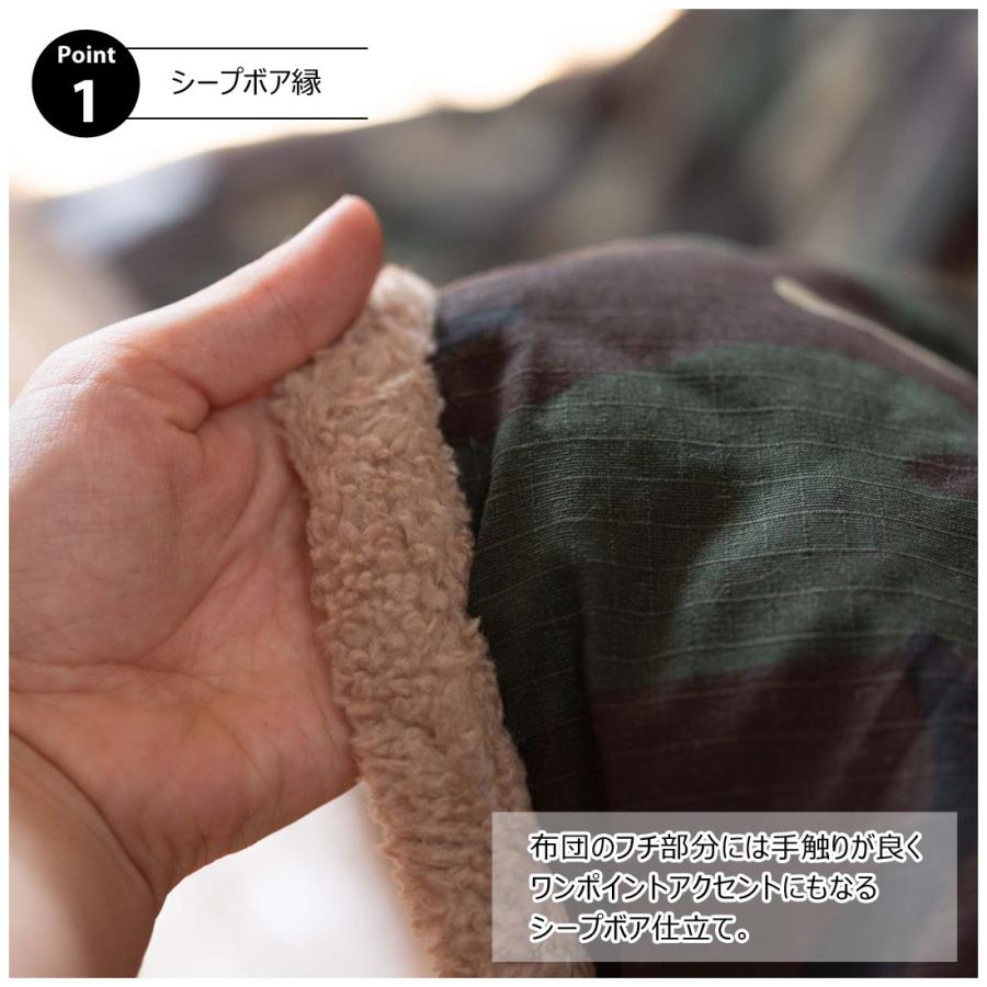 こたつ布団 コタツ布団 薄掛け 長方形 190×230cm 迷彩柄 カモフラージュ シープボア フリース 暖か 収納ケース付き 持ち運び アウトドア キャンプ_3