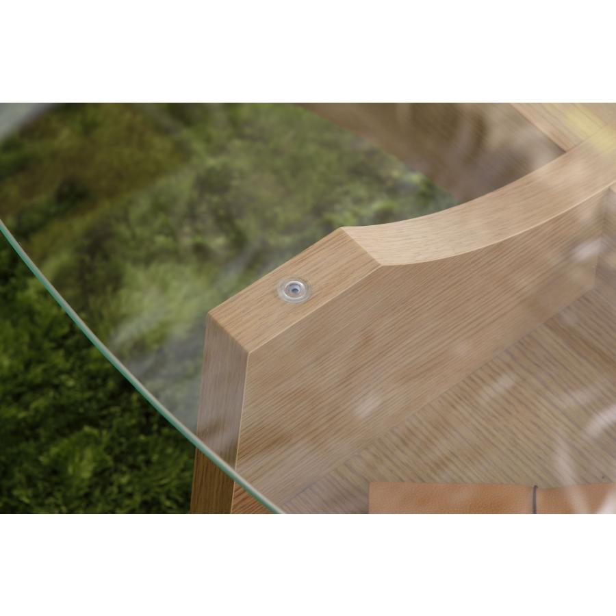 美しい木目調の棚付きオーバルガラステーブル★新作・2026年★人気★