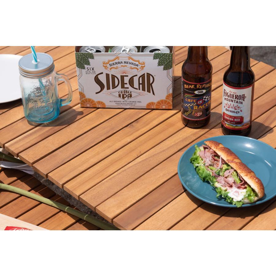 ロールトップテーブル アウトドア 天然木 木製 折りたたみ コンパクト 収納袋 袋付き テーブル アウトドアテーブル ロールトップ 机_14