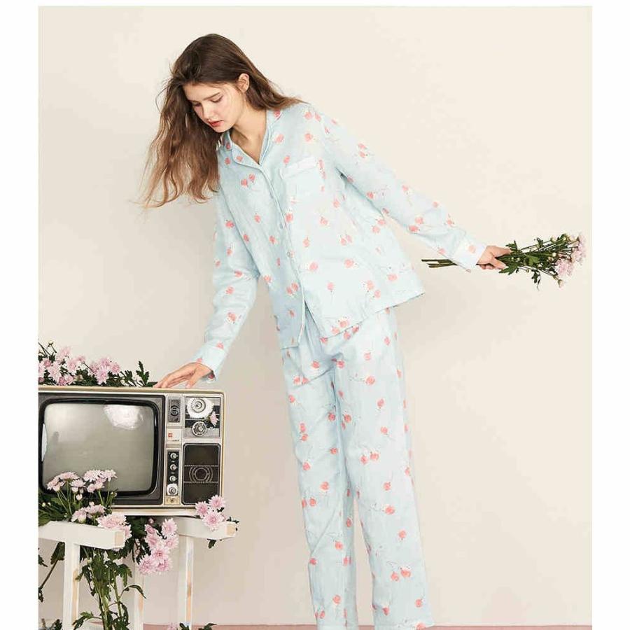 ねこ＆さくらんぼ柄 やわらかコットン 長袖セットアップ パジャマ ルームウェア :rf-wear-0100:Roomfort - 通販 -  Yahoo!ショッピング