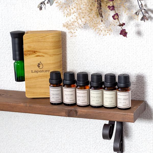 アロマディフューザー スターターセット 精油6種 オープナー付 ネブライザー コードレス 車 充電式 Lapature | Lapature