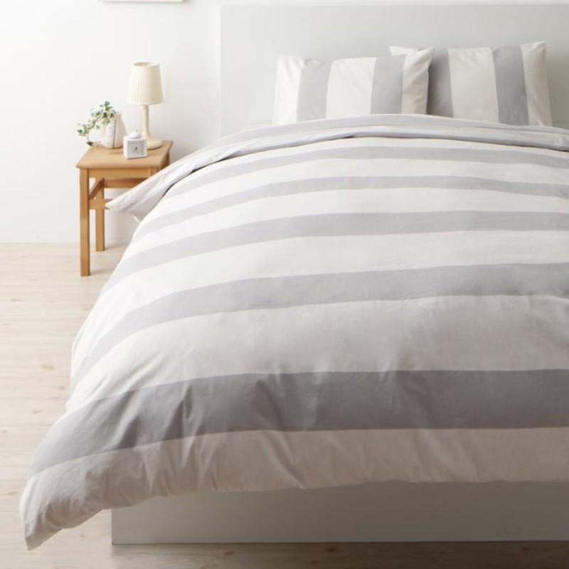 セミダブル グレー Emr 布団カバー3点セット ボーダー柄 日本製 綿100 カバーリング セミダブルサイズ 3点セット ベッド用カバー Box Gy Room Next 通販 Yahoo ショッピング