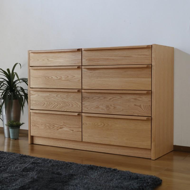 Anr タンス収納 ワイドチェスト ナチュラル ブラウン 幅124 奥行46 高さcm レッドオーク 無垢材 天然木シート 木製 電話台 リビング収納 Anr124na4wcst Room Next 通販 Yahoo ショッピング