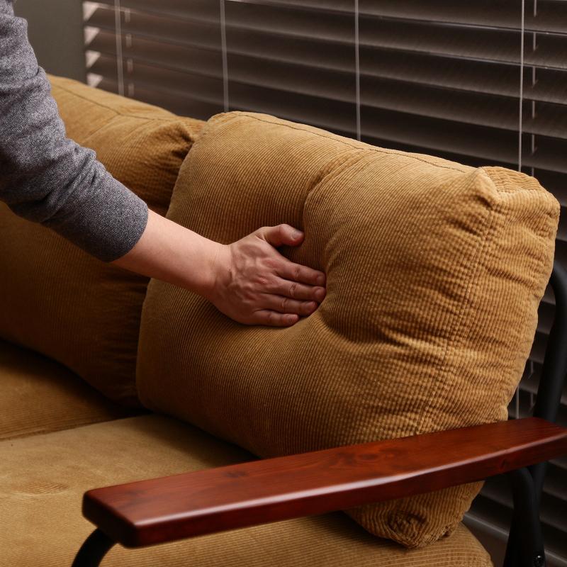 二人掛けソファー バスク コーデュロイ生地 ダークグリーン色/全3色 幅